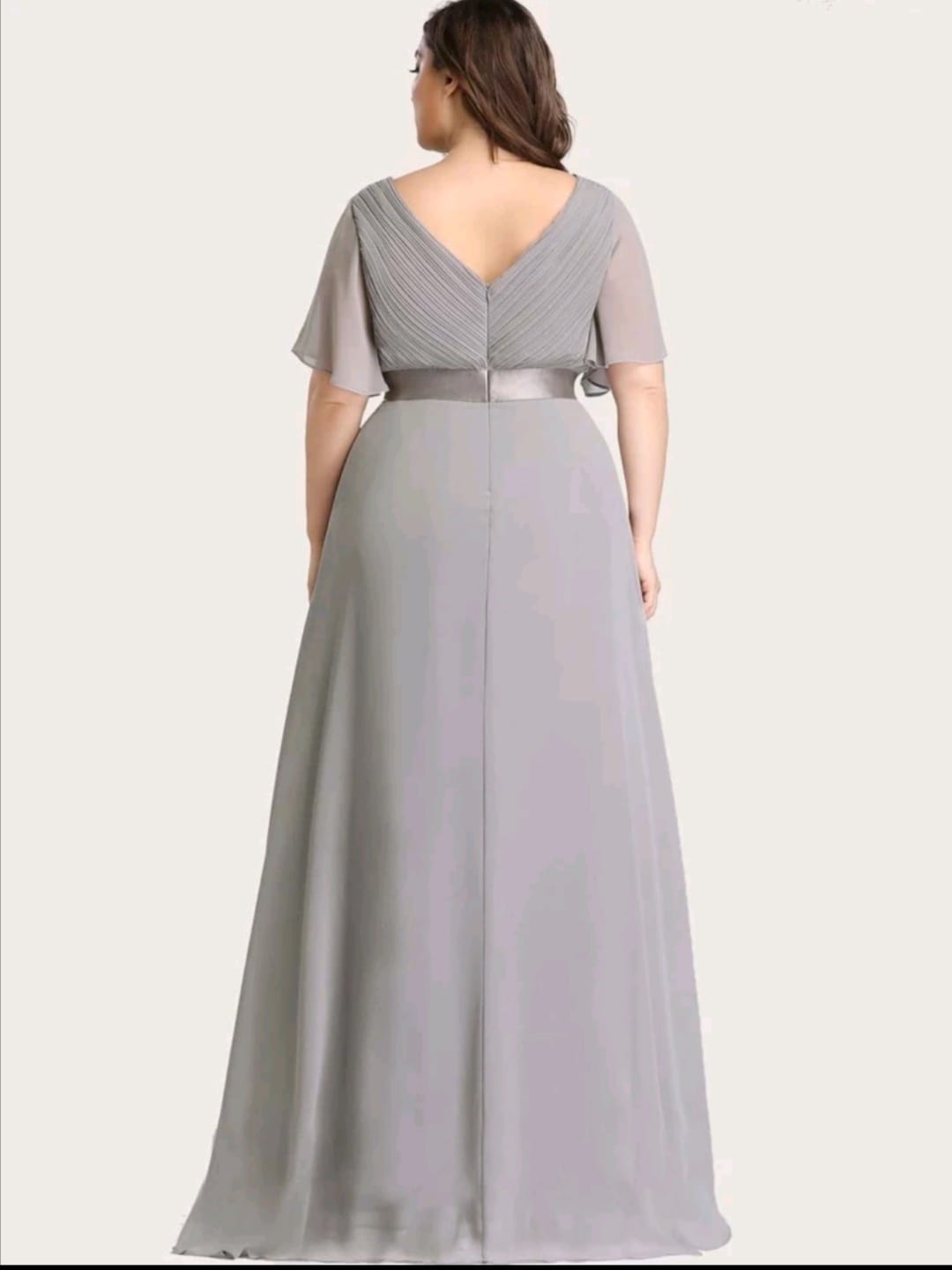 Vestido de Chifón Manga Corta Amplia Talla Extra