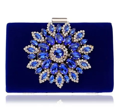 Bolsa Clutch Azul Rey con Pedrería