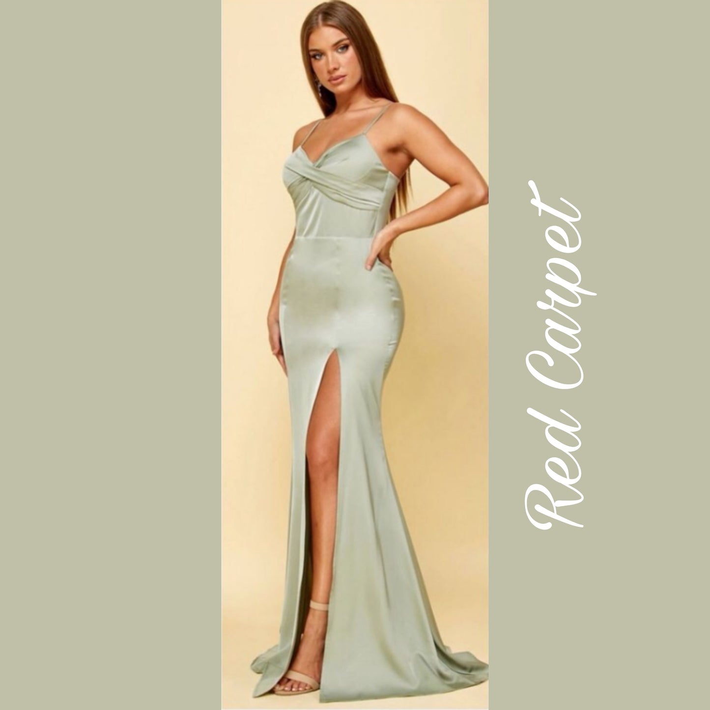 Vestido Verde Lima Abierta en la Pierna