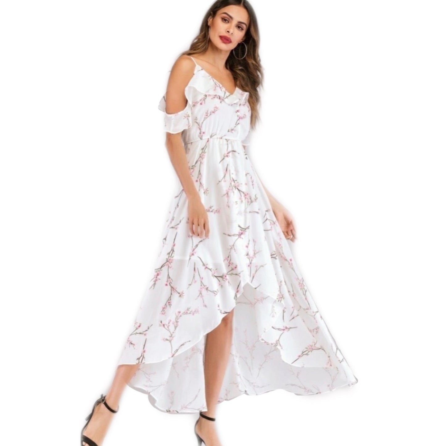 Vestido Blanco Floreado