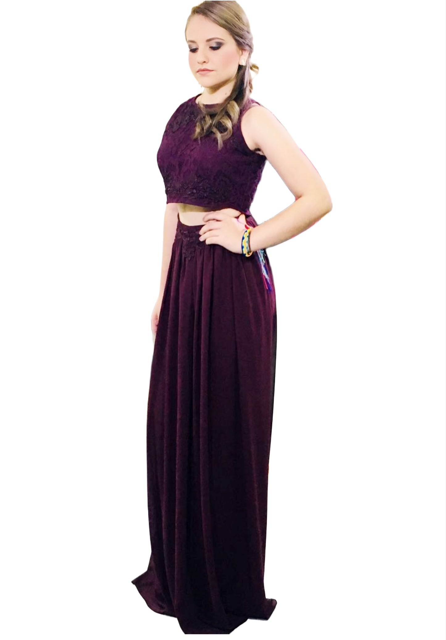 Vestido Tinto de 2 piezas