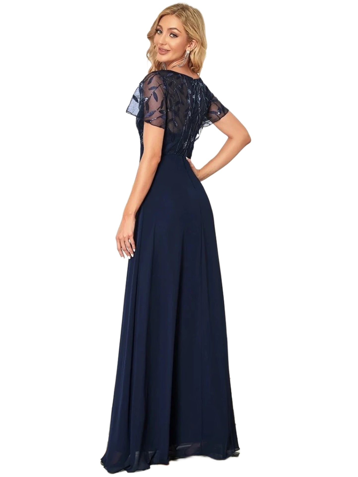 Vestido Azul Marino Extra Top Aplicaciones