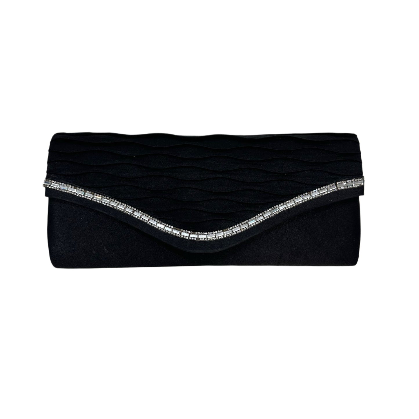 Bolsa Clutch Negra con Línea de piedras