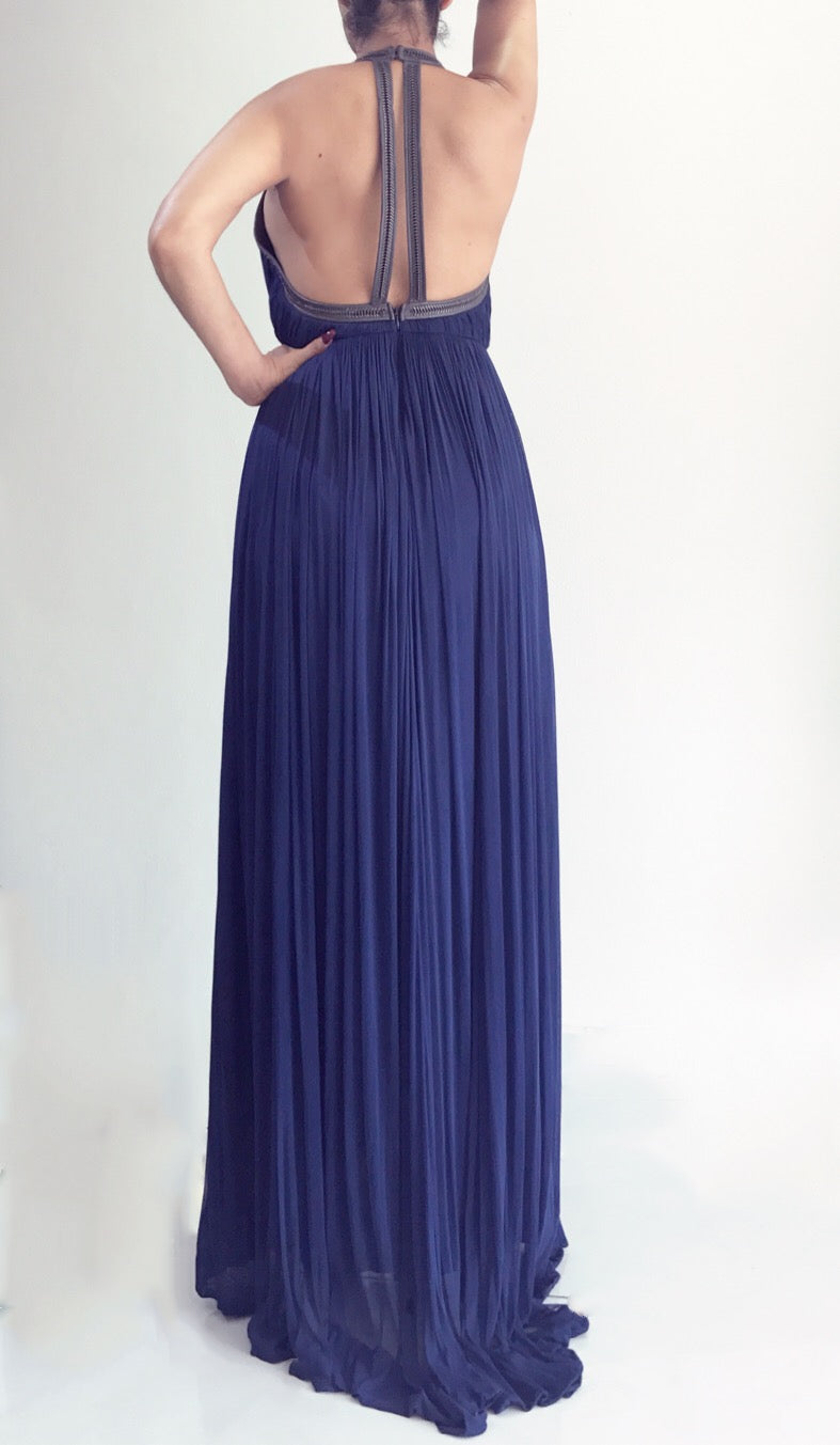 Vestido Azul Marino con Cadenas