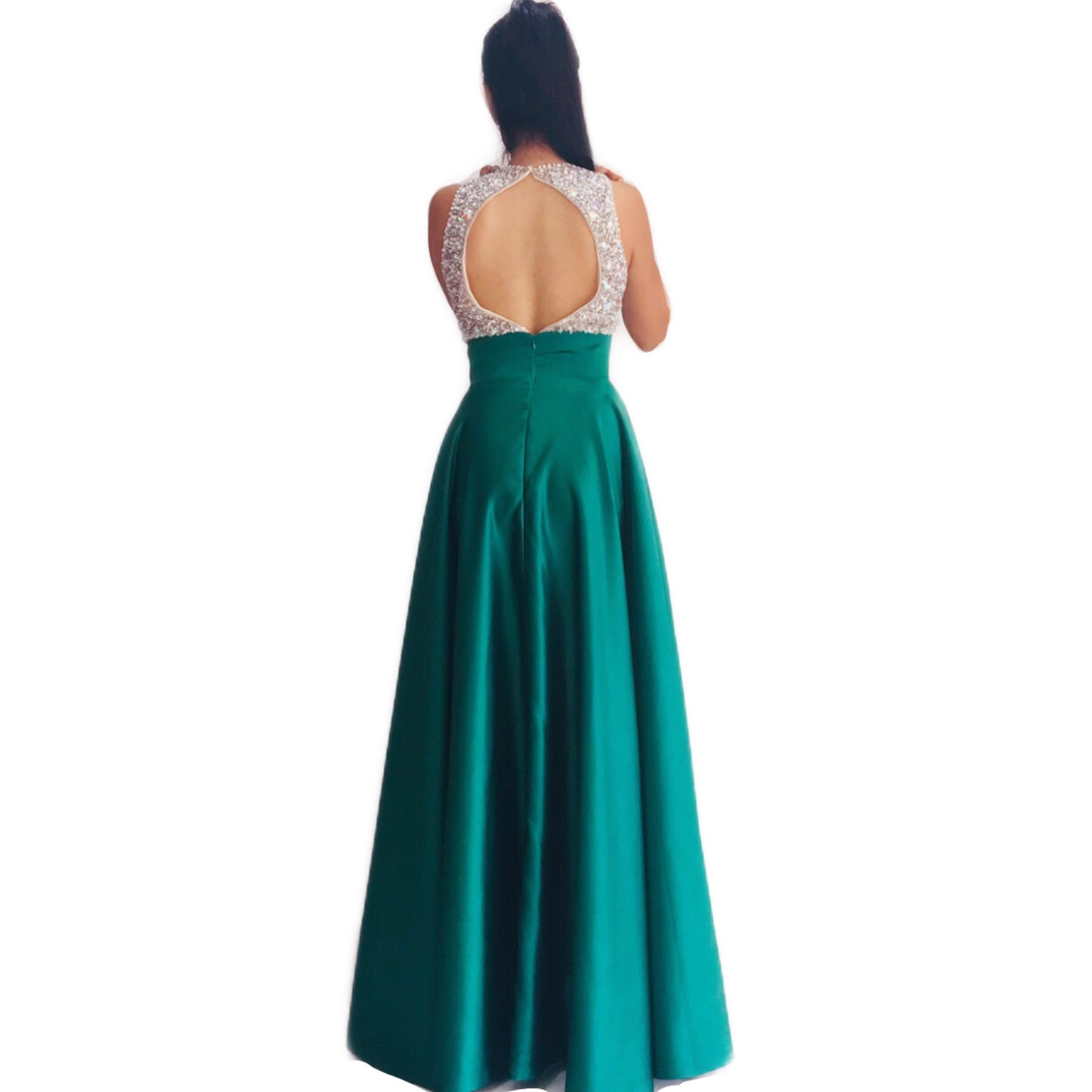 Vestido Verde con Pedrería