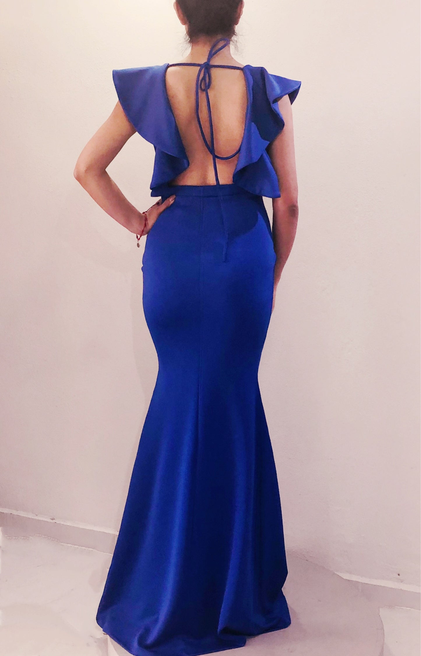 Vestido Largo Espalda Escote Cuadrado