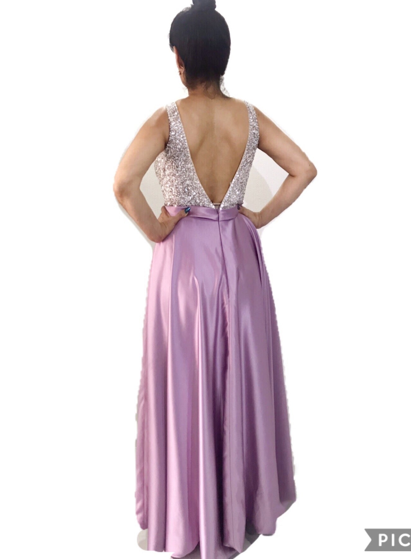 Vestido Lila con Pedrería