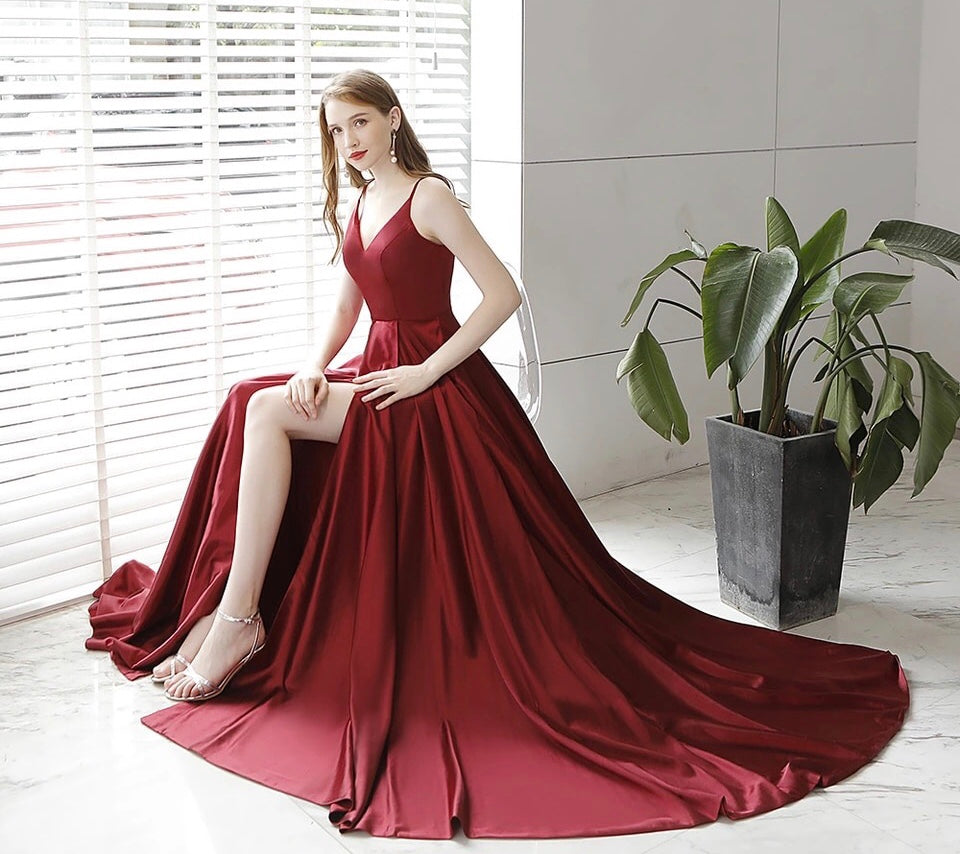 Vestido Tinto Ampon de Tirantes