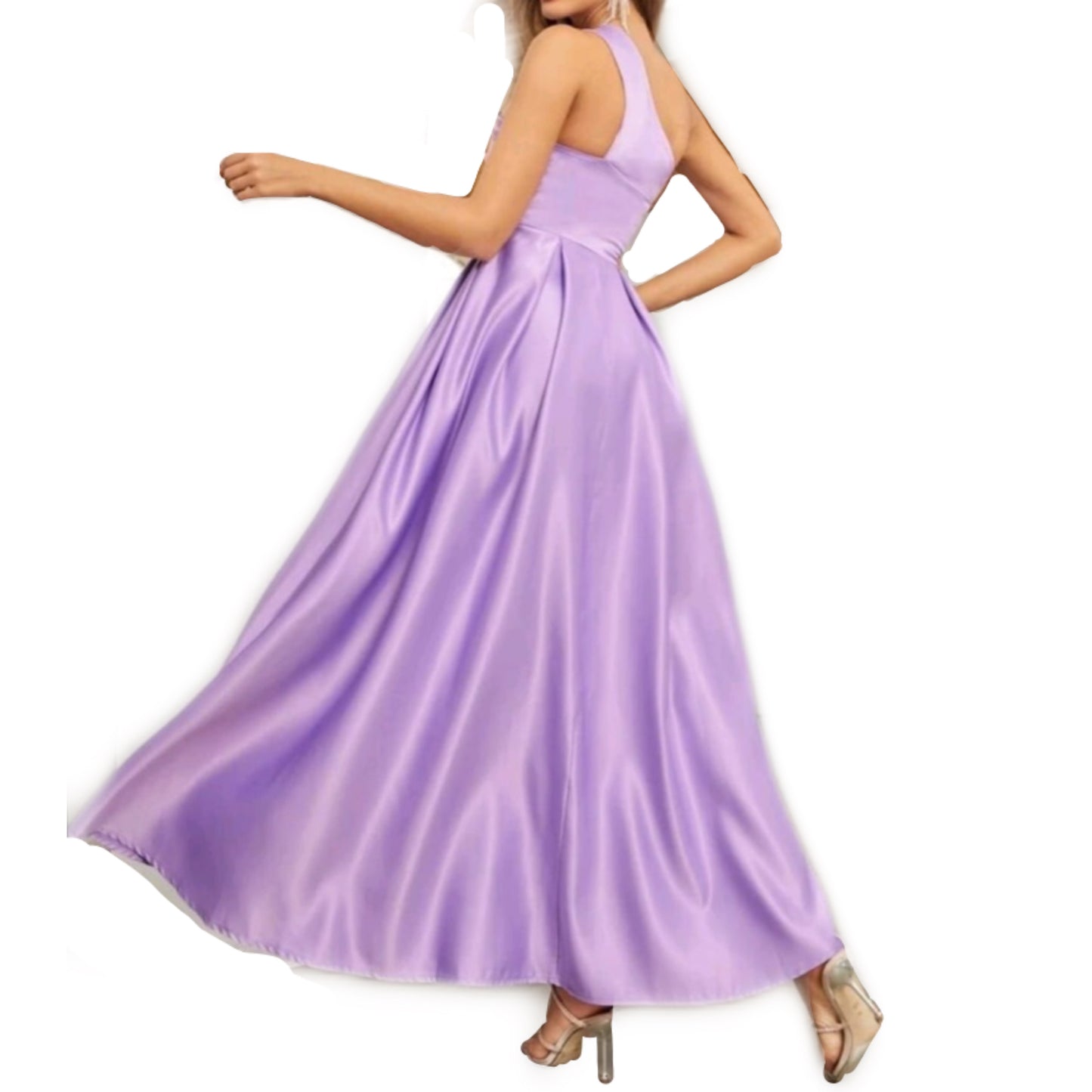 Vestido Lila de un Tirante Tafeta