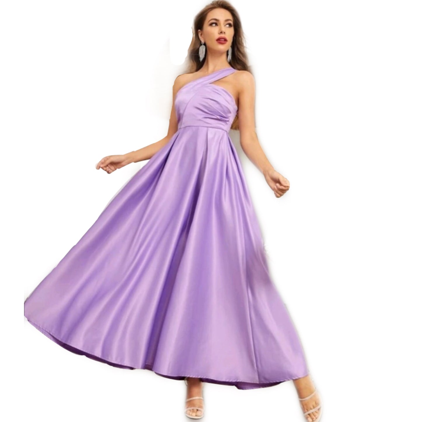 Vestido Lila de un Tirante Tafeta