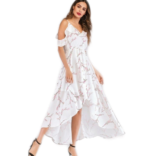 Vestido Blanco Floreado