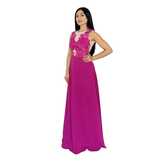Vestido Magenta con Encaje