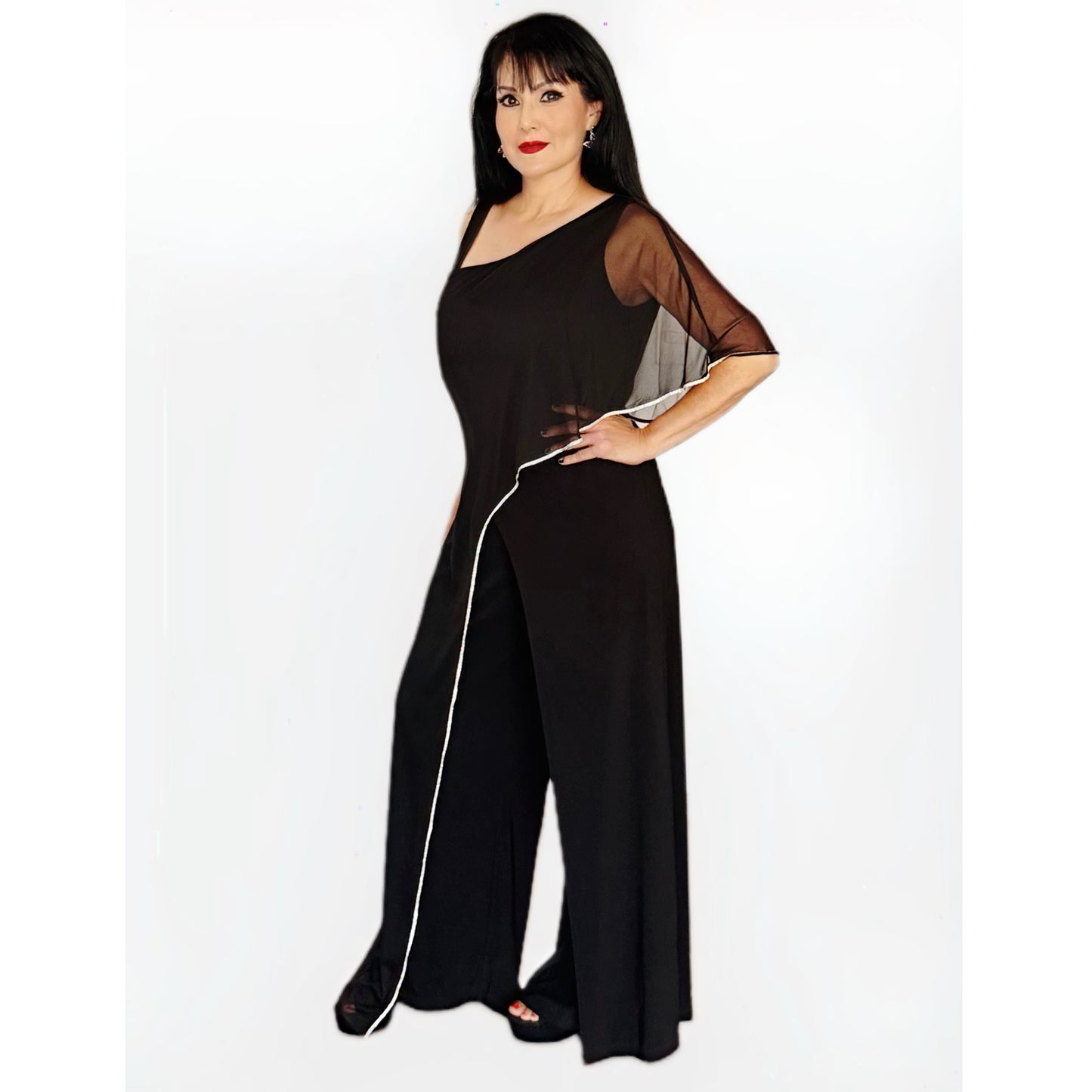 Palazzo Negro con Media Capa y Línea de Pedrería