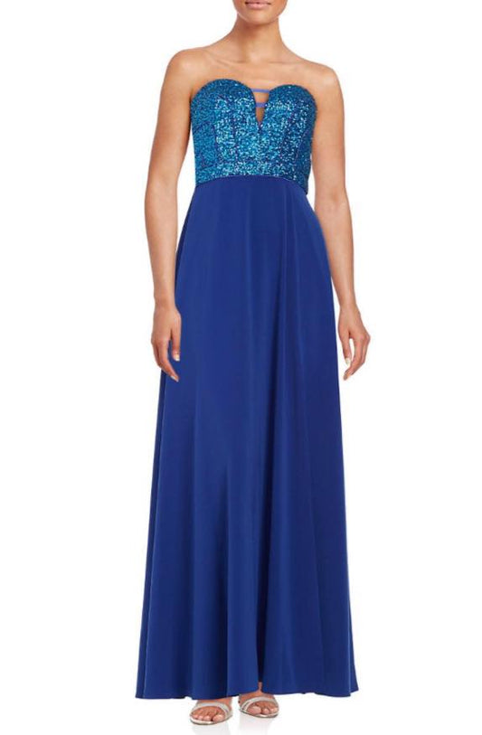 Vestido Azul Rey con Lentejuelas AIDAN MATTOX