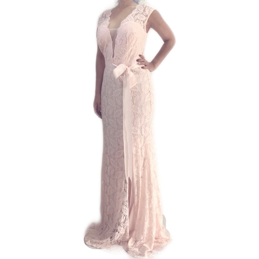 Vestido Rosa Extra con Encaje