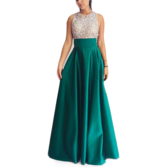 Vestido Verde con Pedrería