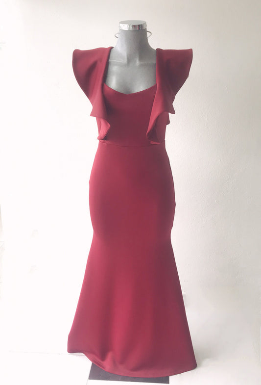 Vestido Largo Espalda Escote Cuadrado