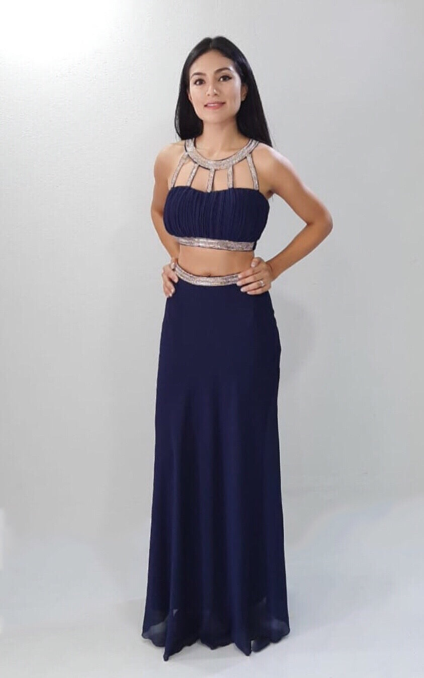 Vestido Azul Marino 2 piezas