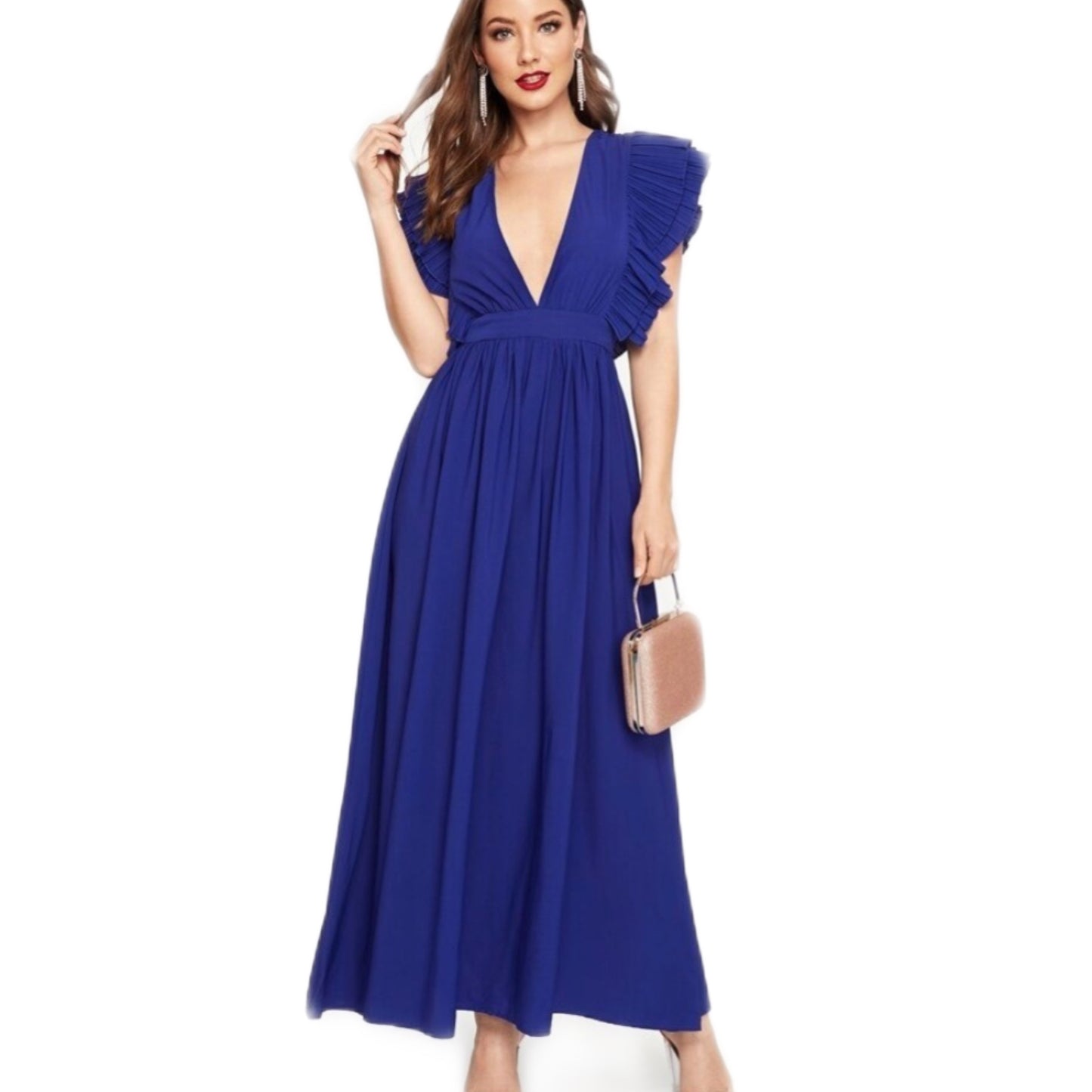 Vestido Azul Rey con Olanes
