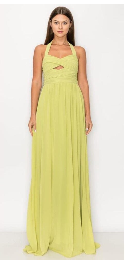 Vestido Largo Verde Limón
